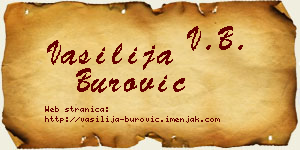 Vasilija Burović vizit kartica